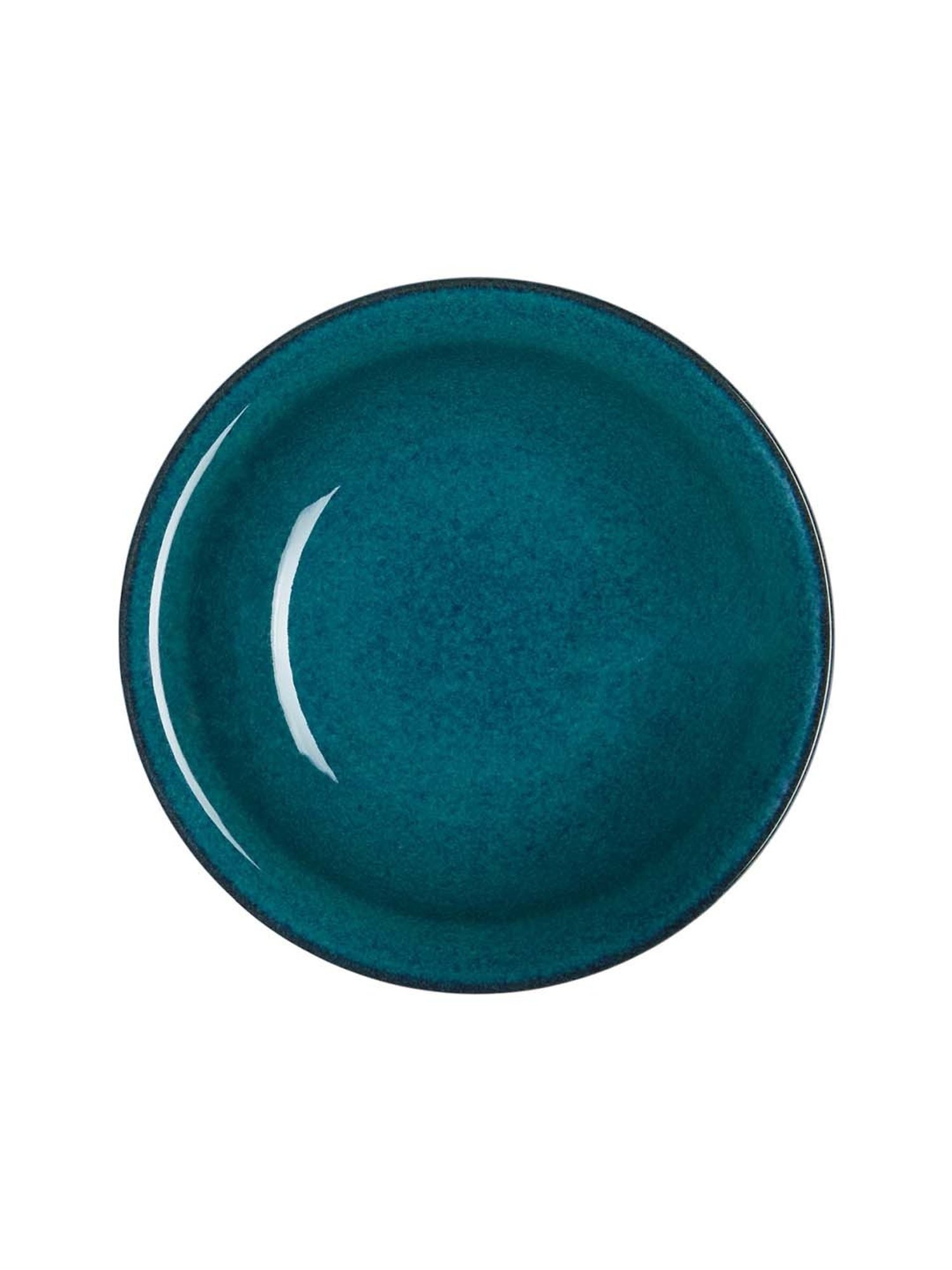 DENBY Greenwich Teal Blue Stoneware 17 cm Shallow Bowl (0.4 L) - Set of 1