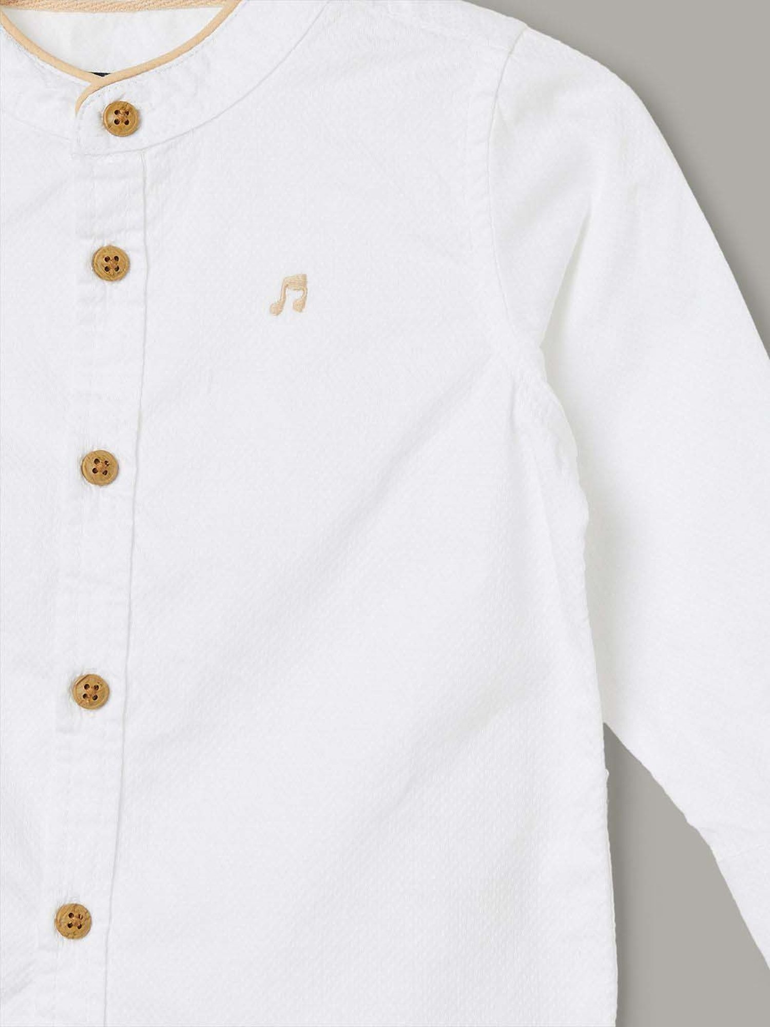 Juniors by Lifestyle Kids White Cotton Full Sleeves Cotton Shirt