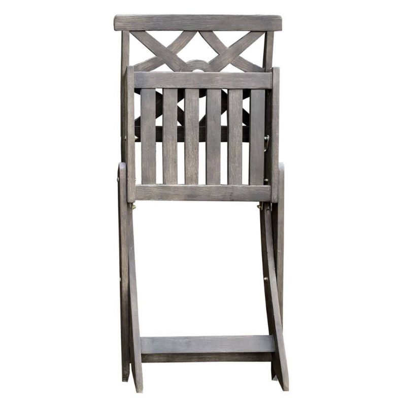 Crestview 3pc Folding Bistro Set - Brown - Courtyard Casual