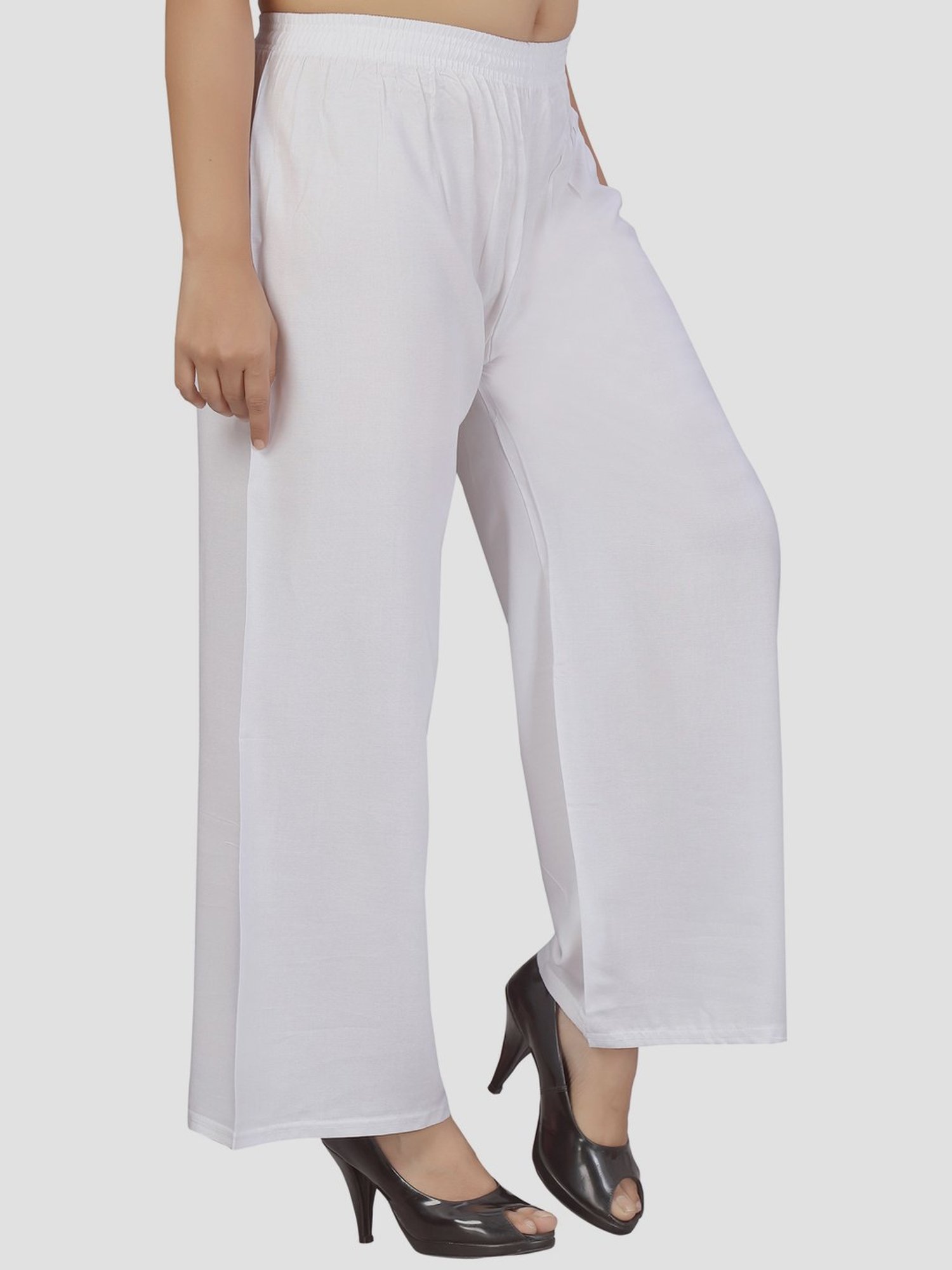 Aarika White Regular Fit Palazzos