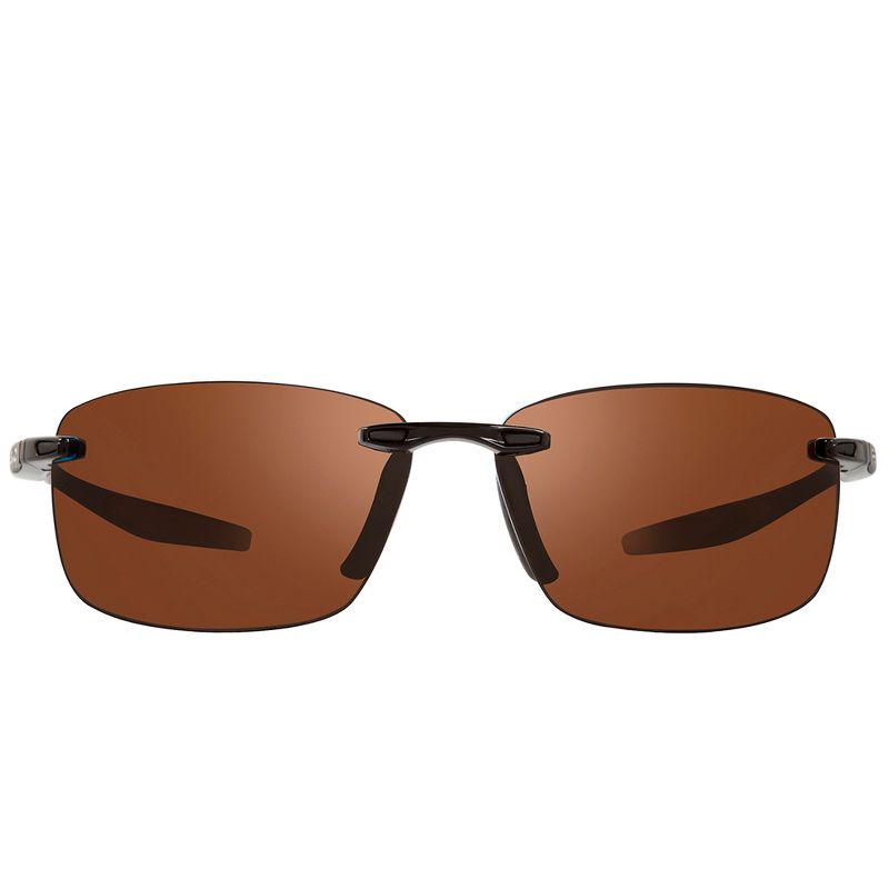 Revo Descend N RE 4059 01 GO Unisex Rectangle Polarized Sunglasses Black 64mm