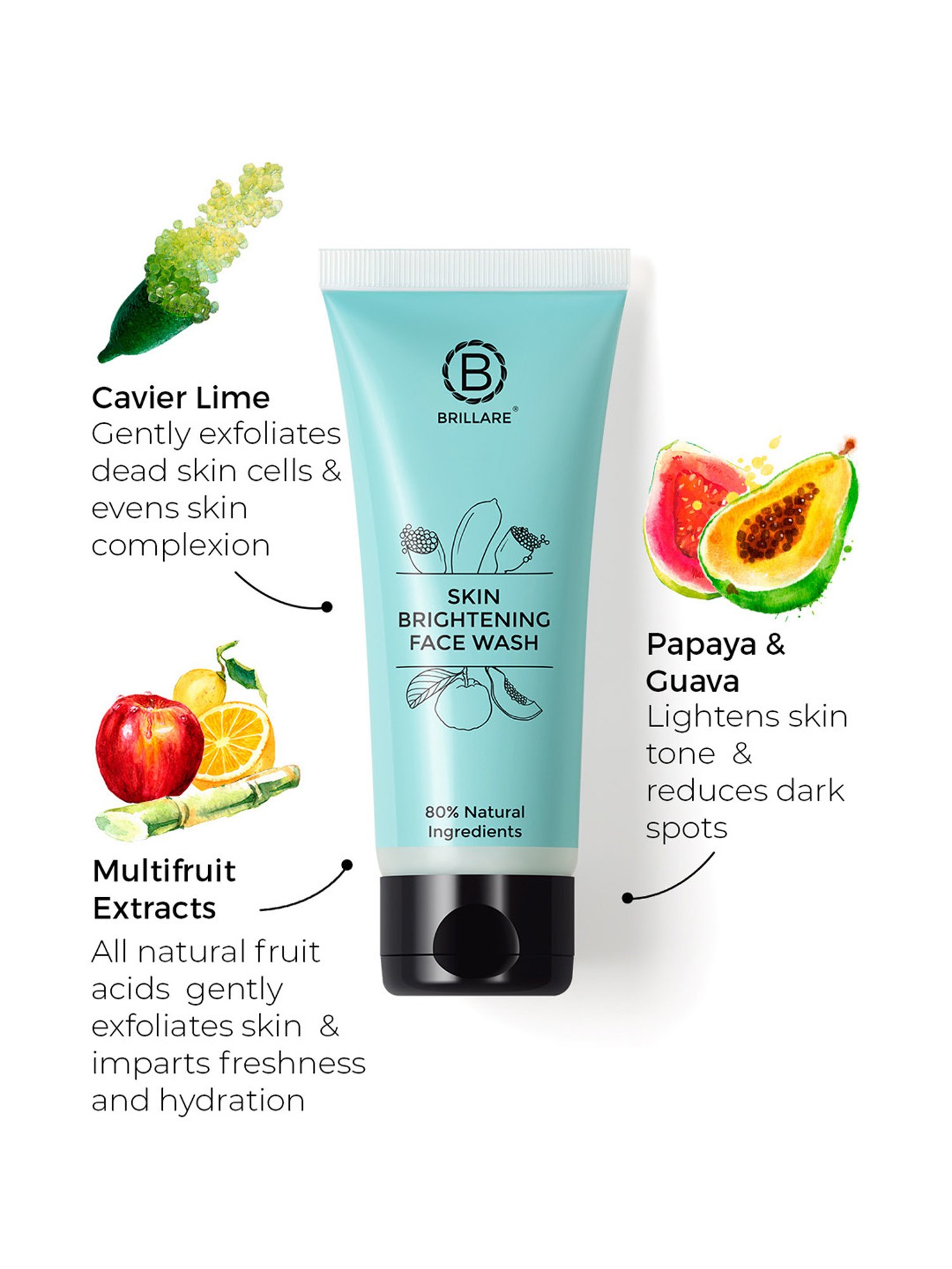 Brillare Skin Brightening Face Wash for Reducing Pigmentation - 100 ml