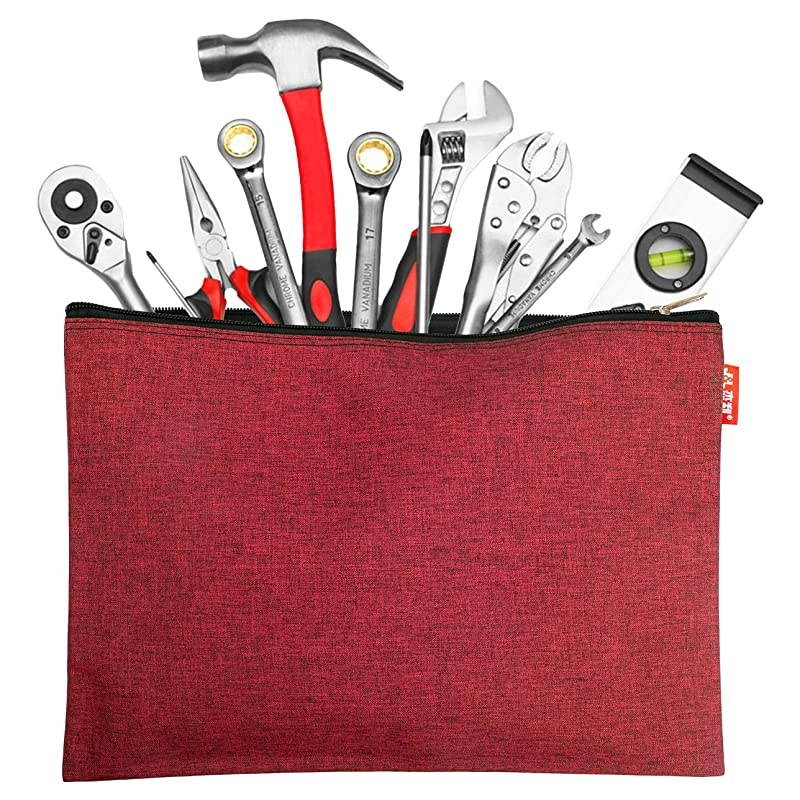 5 Pack Canvas Zipper Tool Bag Set 133 x 94 14oz Heavy Duty Waterproof Multipurpose Utility Multi Tool Storage Pouch Case for Organizing and Sorting Household Tools Spare Parts 5 Colors