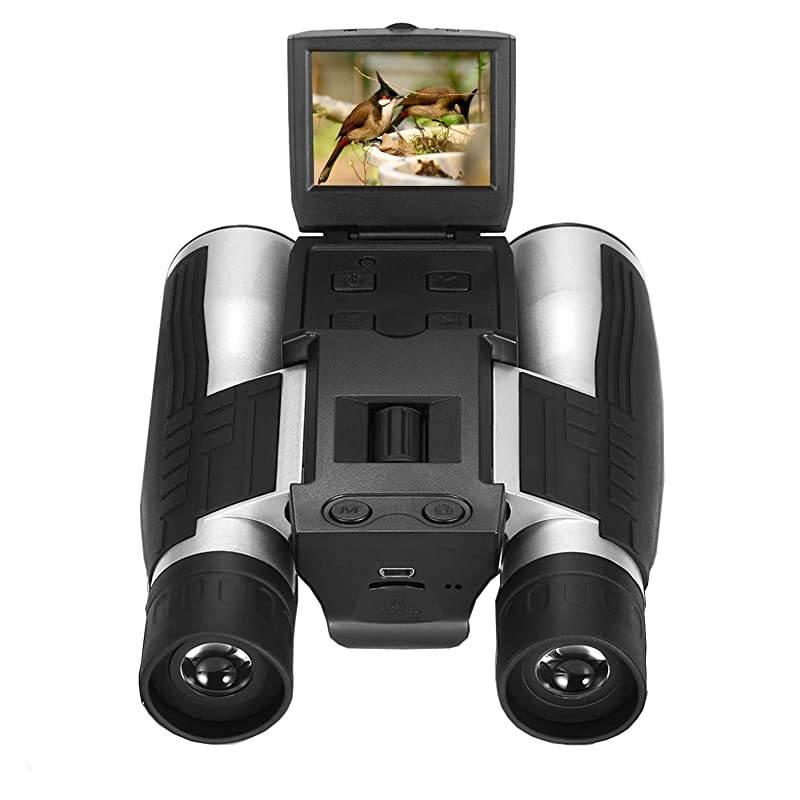 5M 2" LCD 16GB Digital Binocular with Camera 12X Zoom Video Photo Recorder Camcorder for Bird Watching Football Game Concert