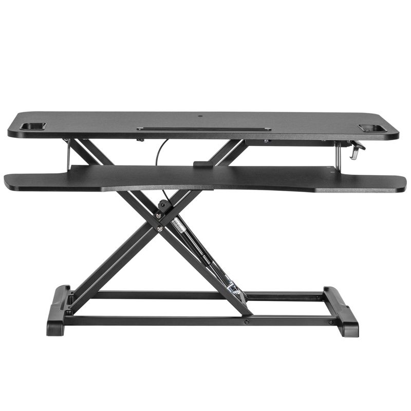 FlexPro Hero Standing Desk Converter - 37" Sit to Stand Desk with Keyboard Tray - Stand Steady