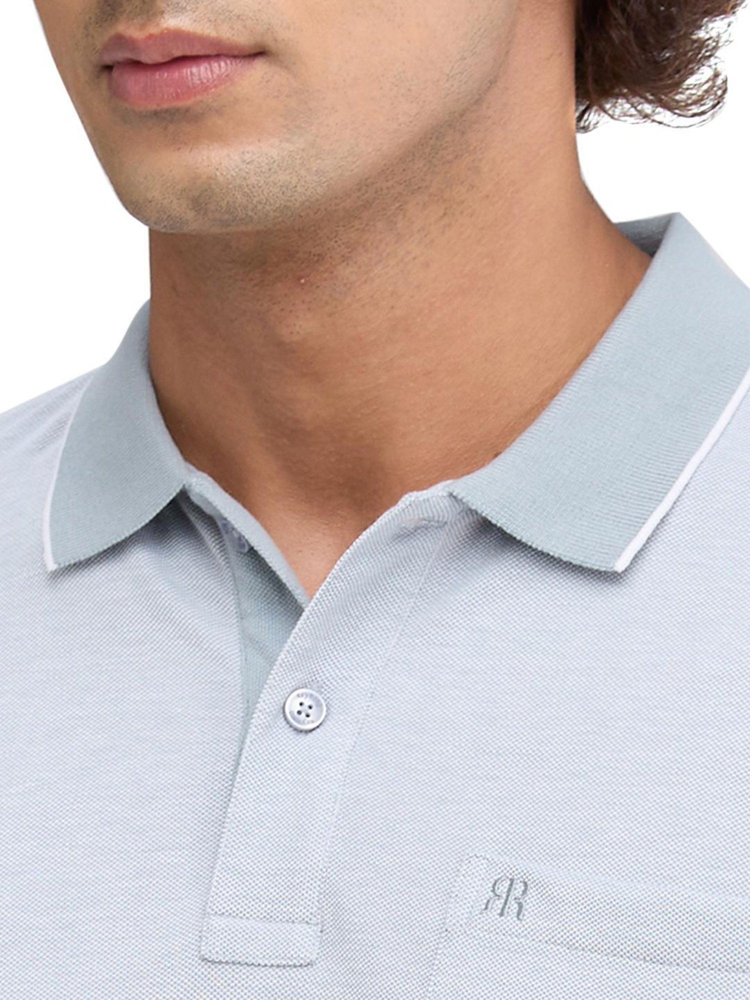 Raymond Grey Slim Fit Polo T-Shirt