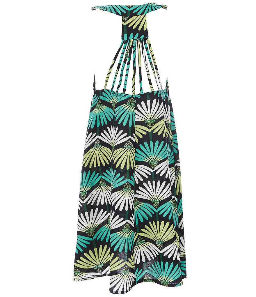 Mini Molly Big Girls 8-14 Palm Printed Strappy-Back Dress