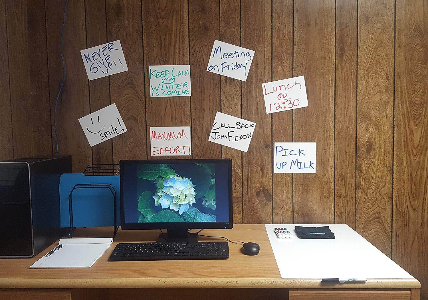 Everase Re-Stic Dry Erase Self-Adhesive Peel & Stick Sheet, (12 x 18 in.) FREE Marker & Cloth | Premium Quality Removable Whiteboard Decal/Sticker | Walls, Doors, Desks, Refrigerators