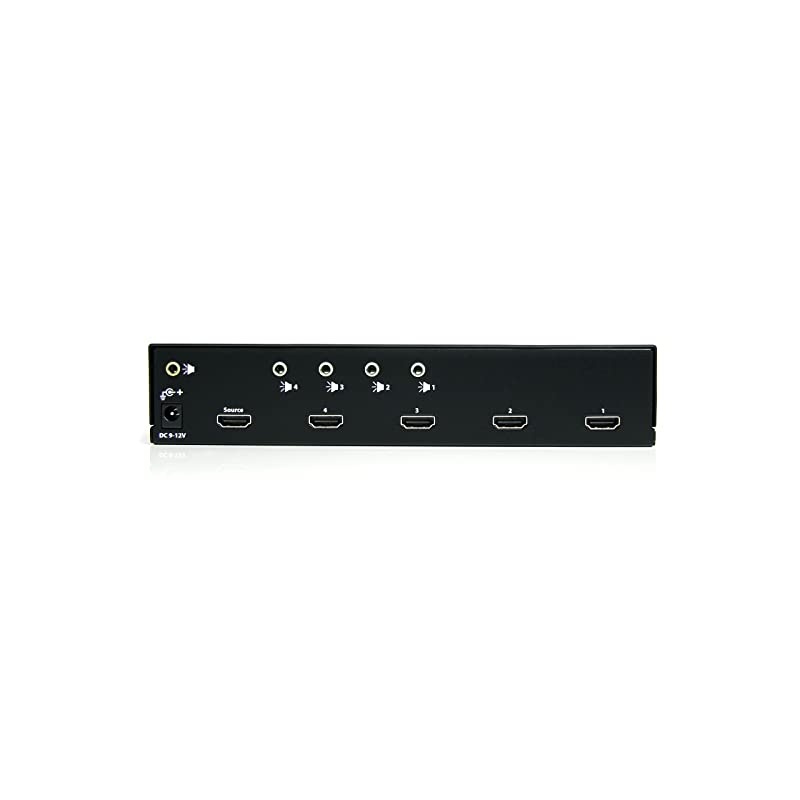 com HDMI Splitter 1 In 4 Out - 1080p - 4 Port -Mounting Brackets - 1.3 Audio - HDMI Multi Port - HDMI Audio Splitter (ST124HDMI2) Black