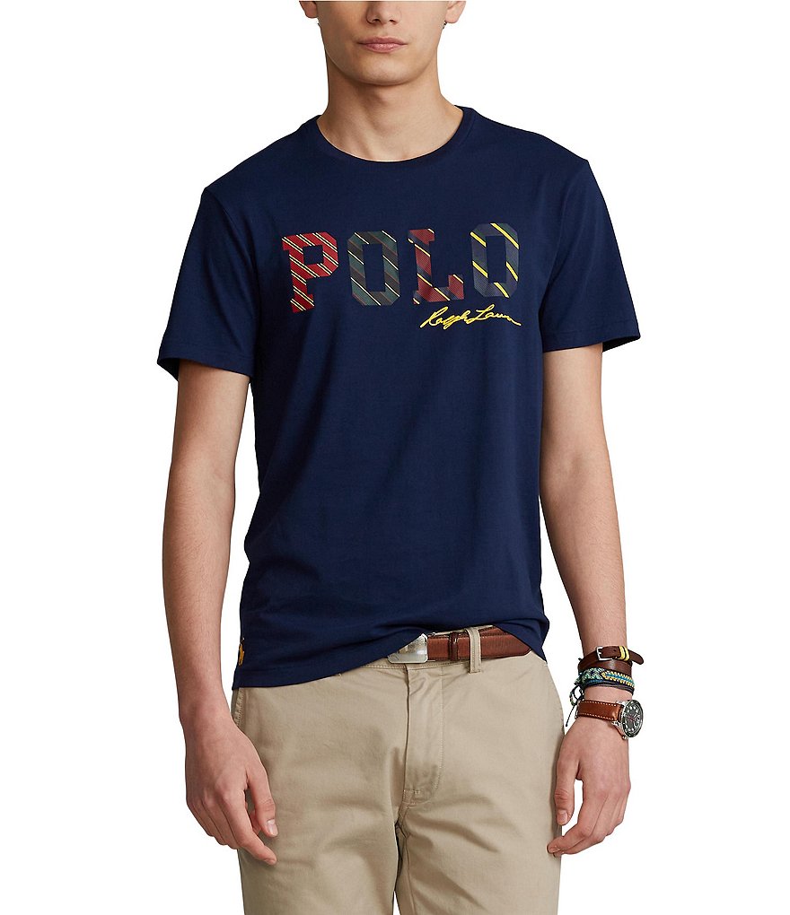 Polo Ralph Lauren Classic-Fit Striped-Logo Jersey T-Shirt