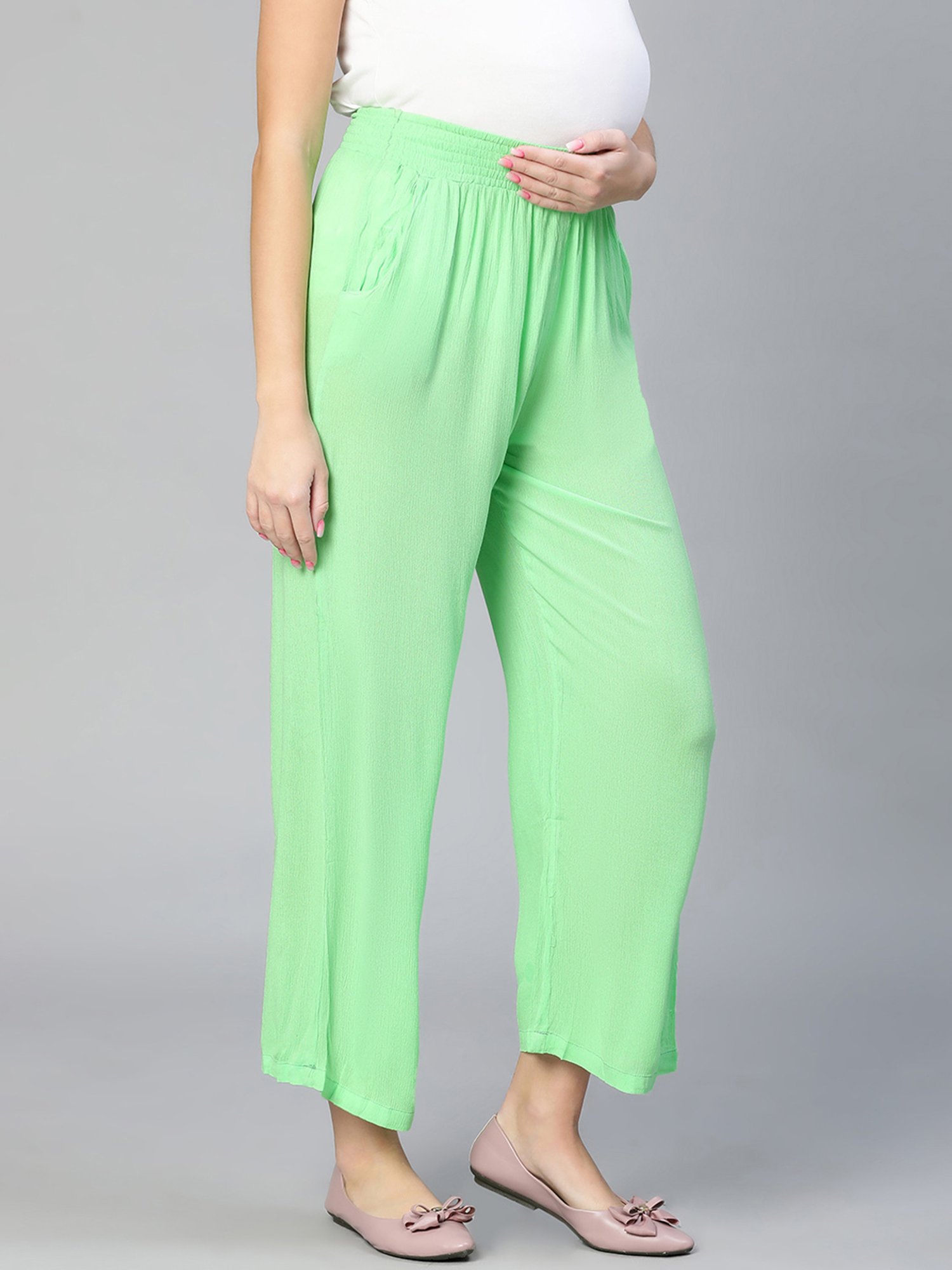 Oxolloxo Green Relaxed Fit Maternity Pants
