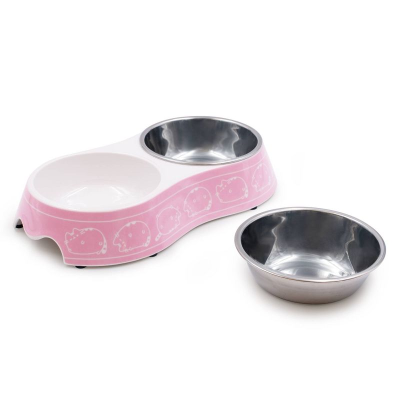 Pusheen Double Diner Cat Bowl - Pink