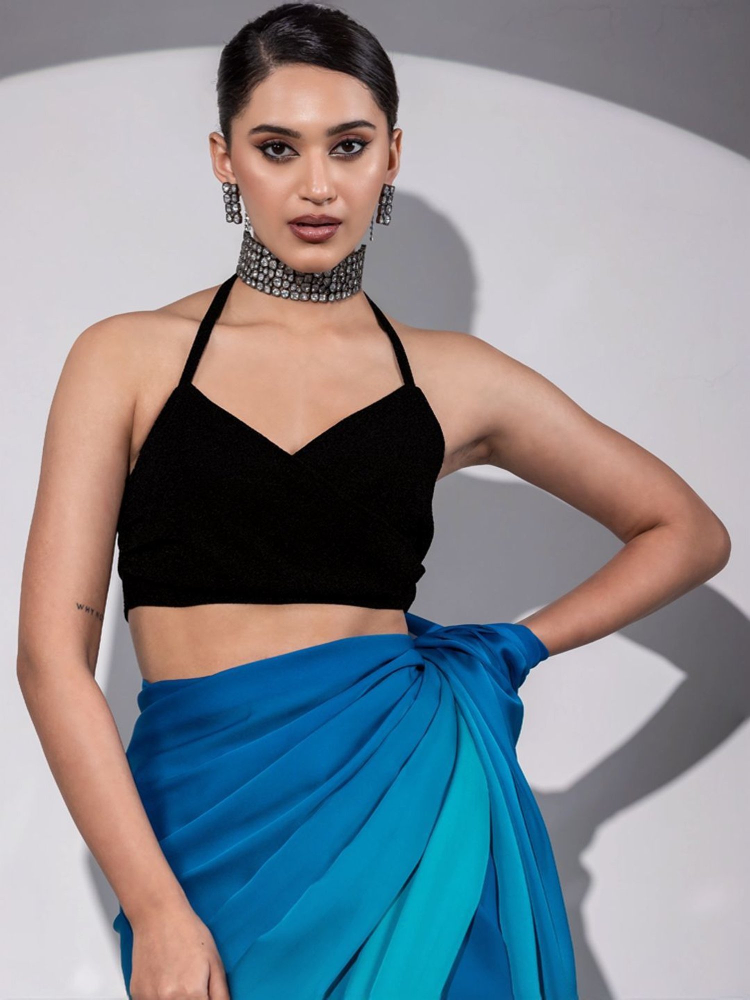 Swtantra Black Sleeveless Blouse