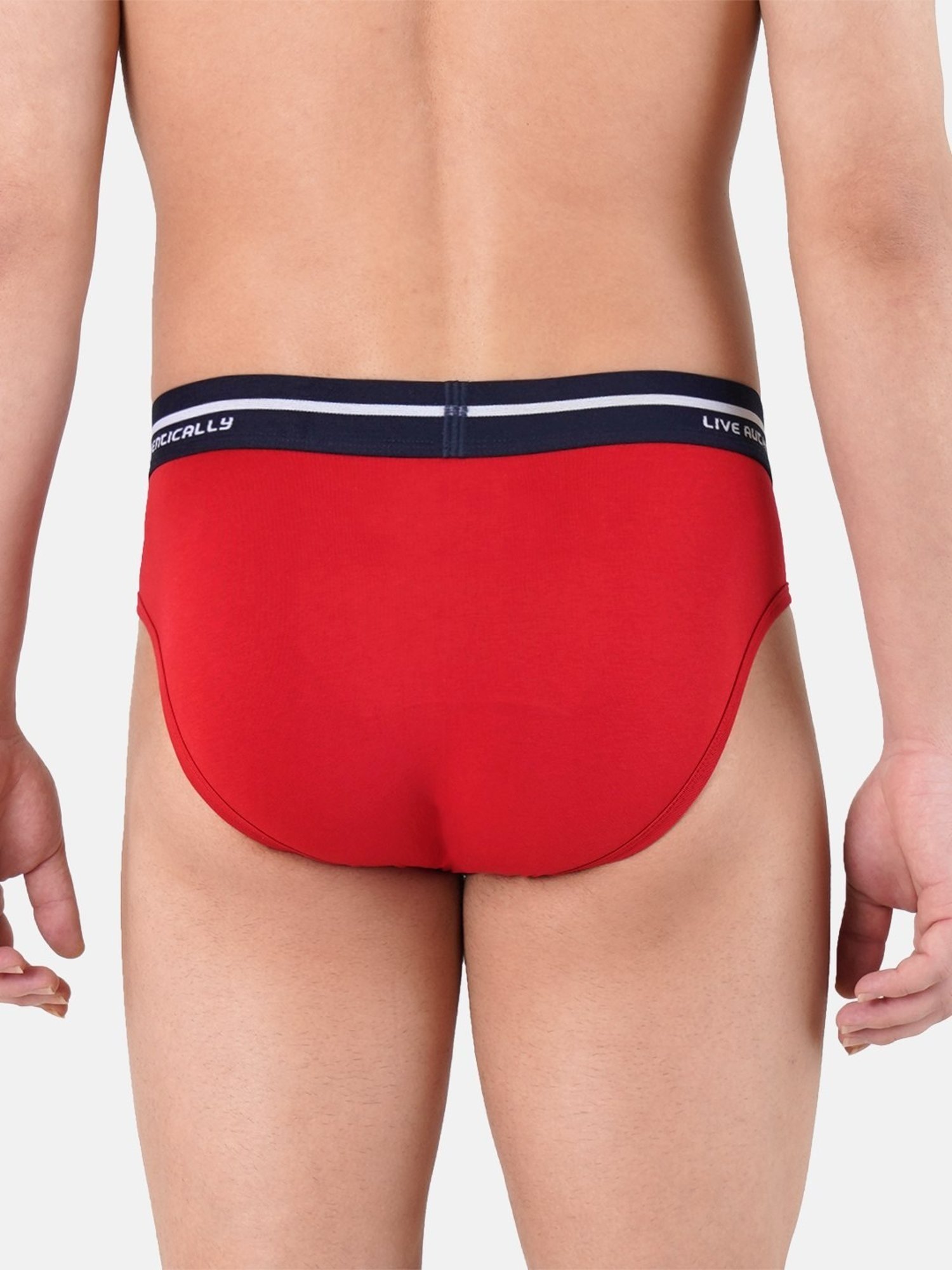 U.S. Polo Assn. Red & Grey Cotton Regular Fit Briefs - Pack Of 2