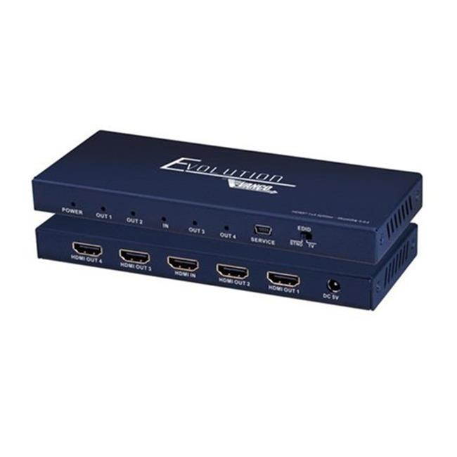 Vanco - EVSP4K14 - Vanco Evolution Premium 4K HDMI 1x4 Splitter - 4096 x 2160 - HDMI In - HDMI Out