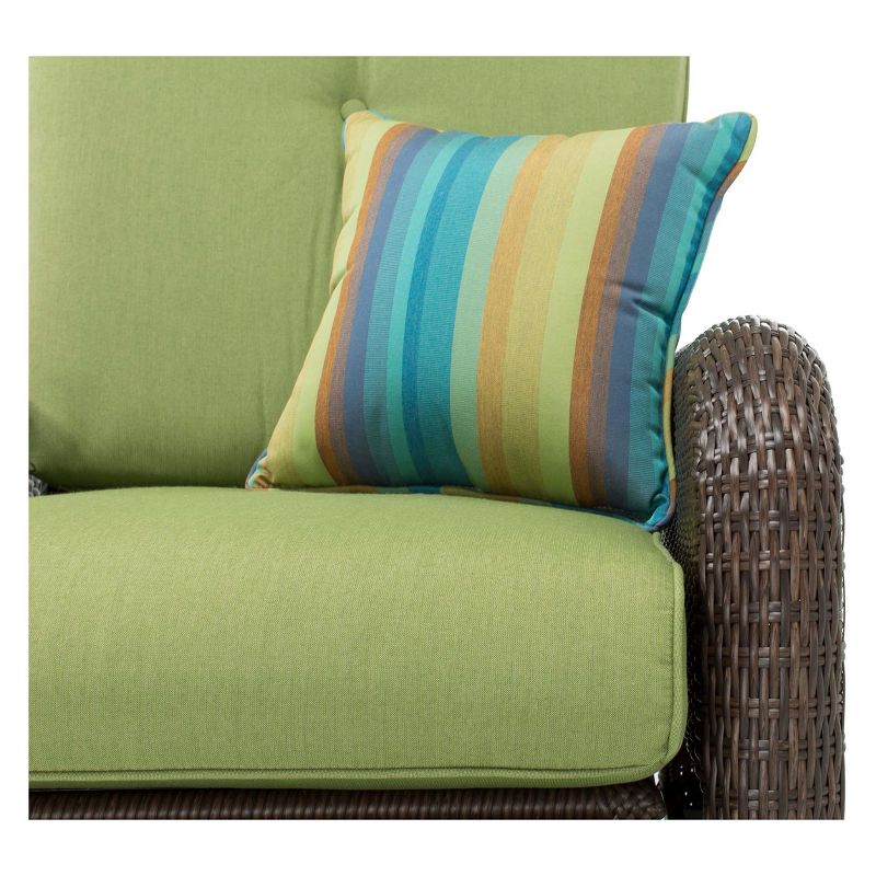 La-Z-Boy Outdoor Sawyer Wicker Outdoor Recliner with Sunbrella Spectrum Cilantro Cushion