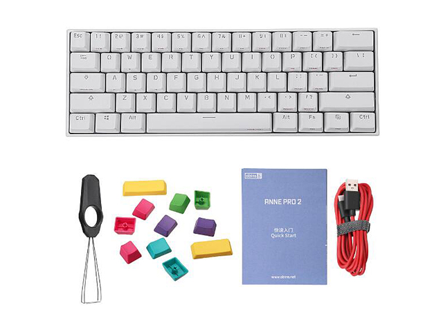 Anne Pro 2 60% Mechanical Keyboard Wired/Wireless Dual Mode Full RGB Double Shot PBT - Brown Switch