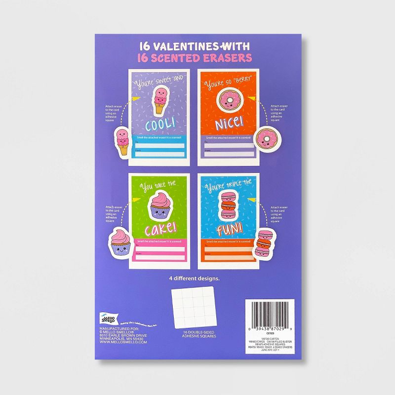 16ct Valentines Scented Strawberry Treat Erasers