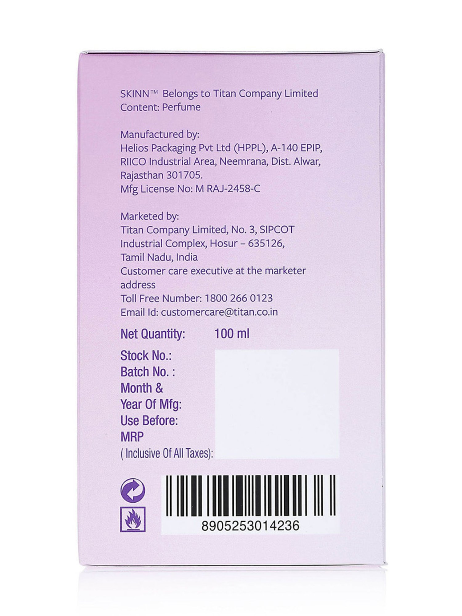 Skinn by Titan Noura Iris Eau De Parfum for Women - 100 ml