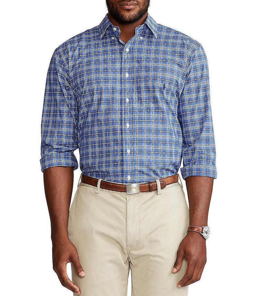 Visconti Big & Tall Check Skulls Print Long-Sleeve Woven Shirt