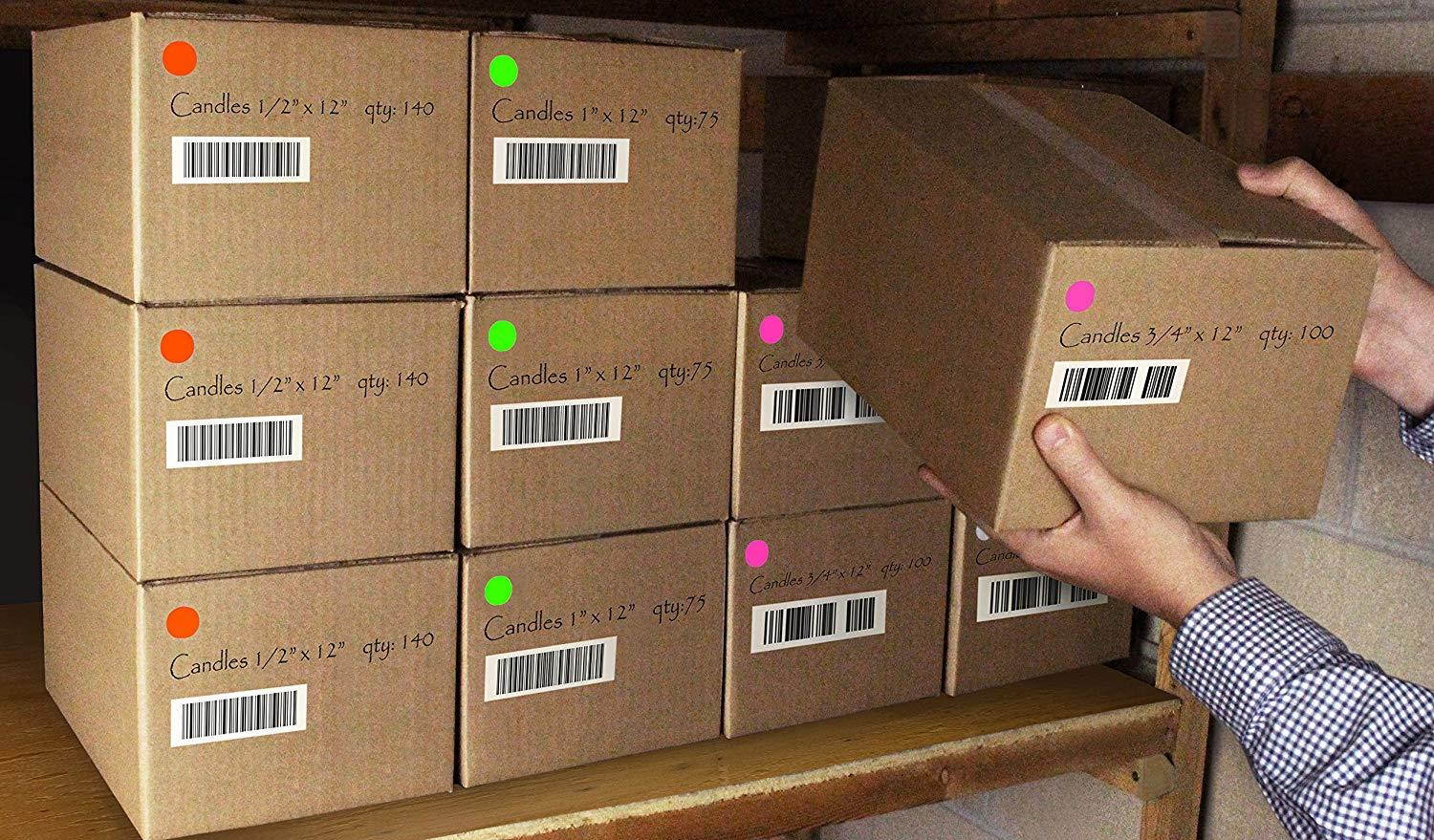 ChromaLabel 3/4 inch Color-Code Dot Labels | 1,000/Dispenser Box (Fluorescent Pink)