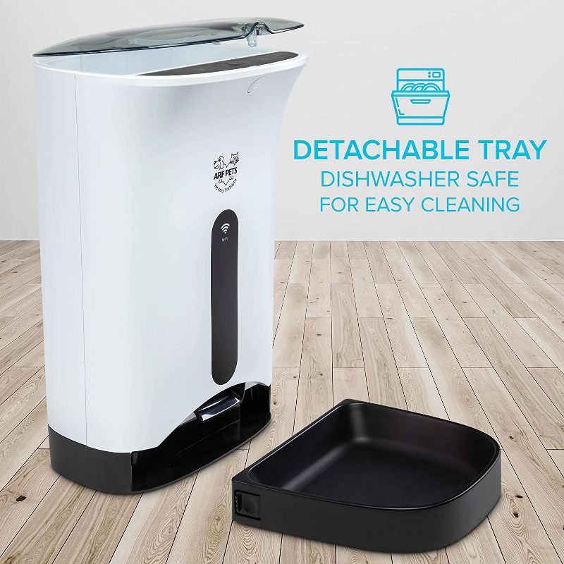 Arf Pets Smart Automatic Pet Feeder with Wi-Fi | Programmable Food Dispenser for Dogs & Cats with Easy App-Controlled Feed Timer, 18-Cup Capacity, Dishwasher-Safe Bowl & Bucket | for iPhone & Android