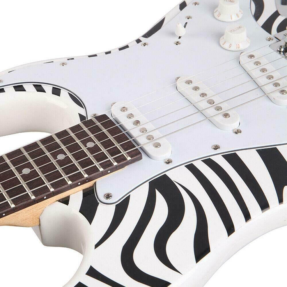 New GST-E 22-fret Rosewood Fingerboard Zebra Stripes Electric Guitar Set