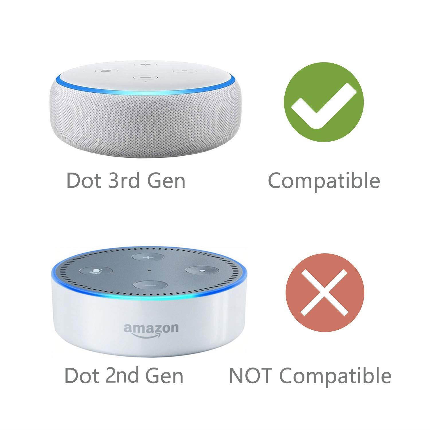 WALI Outlet Wall Mount Stand for Smart Home Speakers Voice Assistants (Dot 3rd Gen) Hanger Holder Case Bracket Space Saving Perfect Accessories Without Messy Wires or Screws (AMM002-B), Black