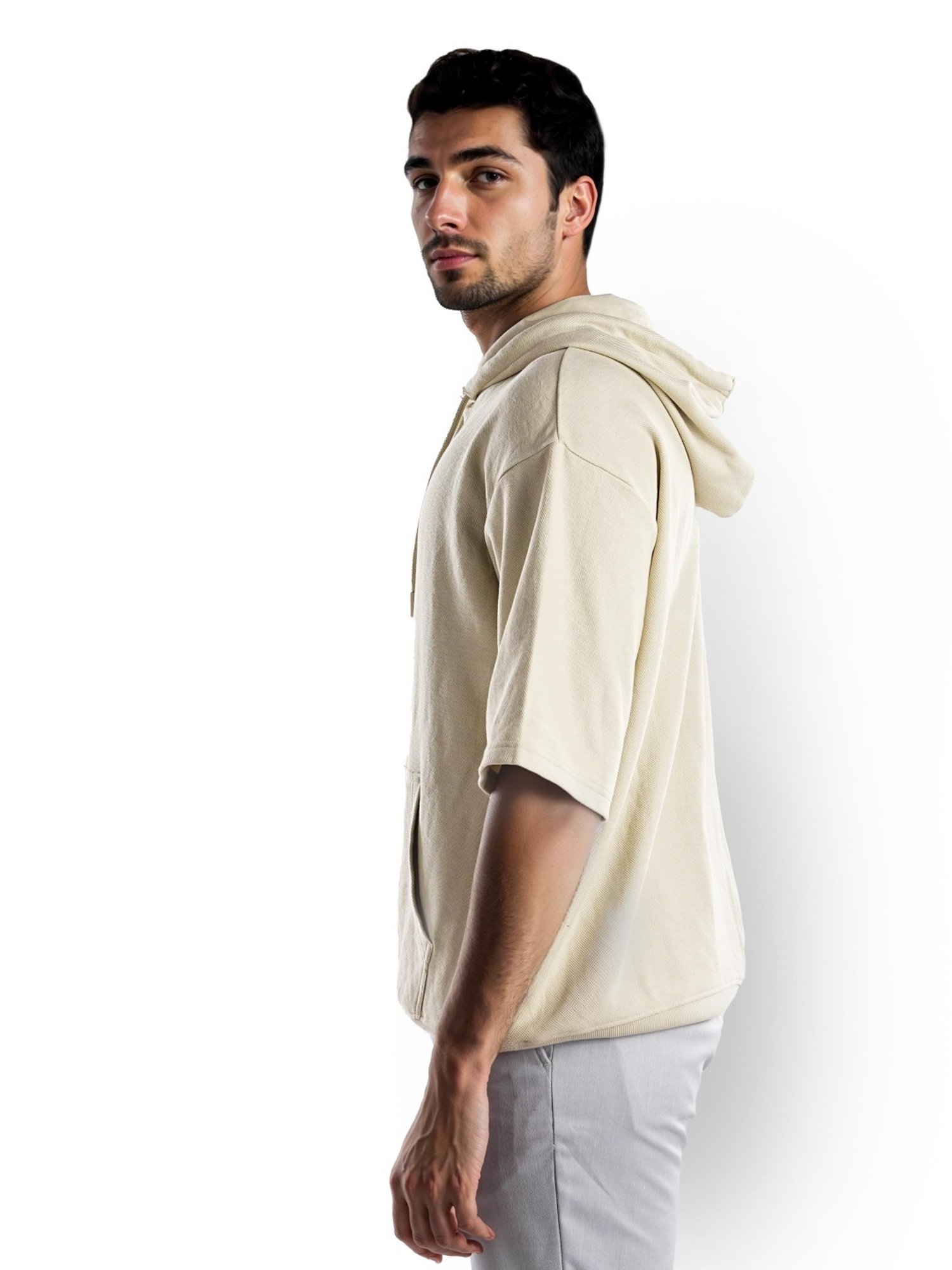 Celio* Light Olive Regular Fit Hooded Sweatshirt