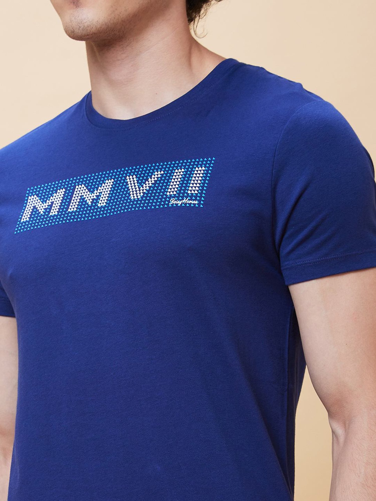 Being Human Navy Regular Fit Printed T-Shirt