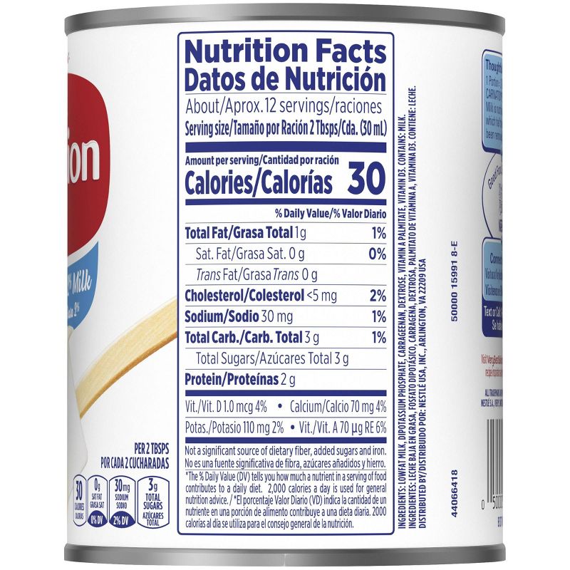 Nestle Carnation Gluten Free Low Fat 2% Evaporated Milk - 12oz
