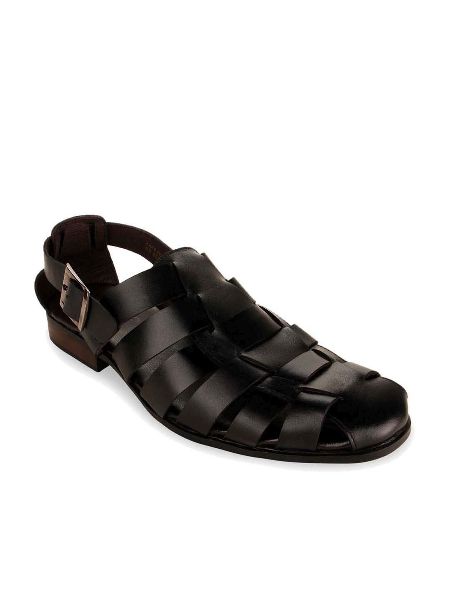 Imperio by Regal Men's Black Fisherman Sandals