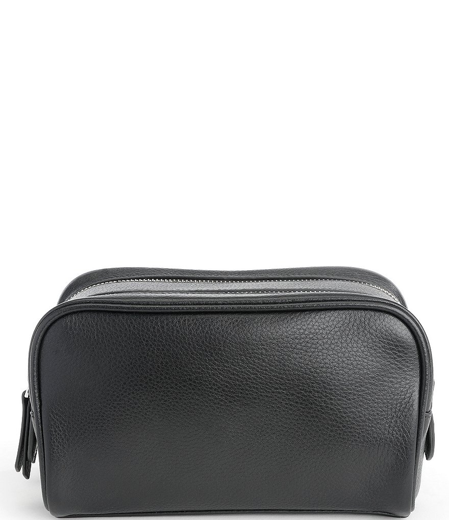 ROYCE New York Leather Double Zip Toiletry Bag