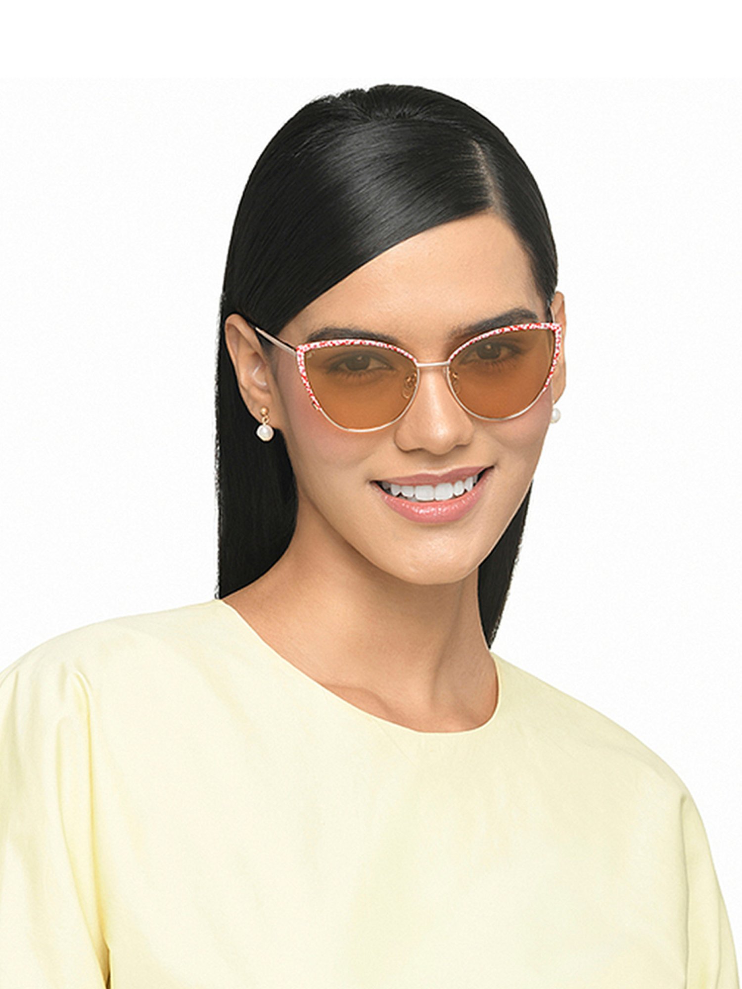 Vincent Chase Yellow Cat Eye Polarised and UV Protected Lens sunglasses For Women