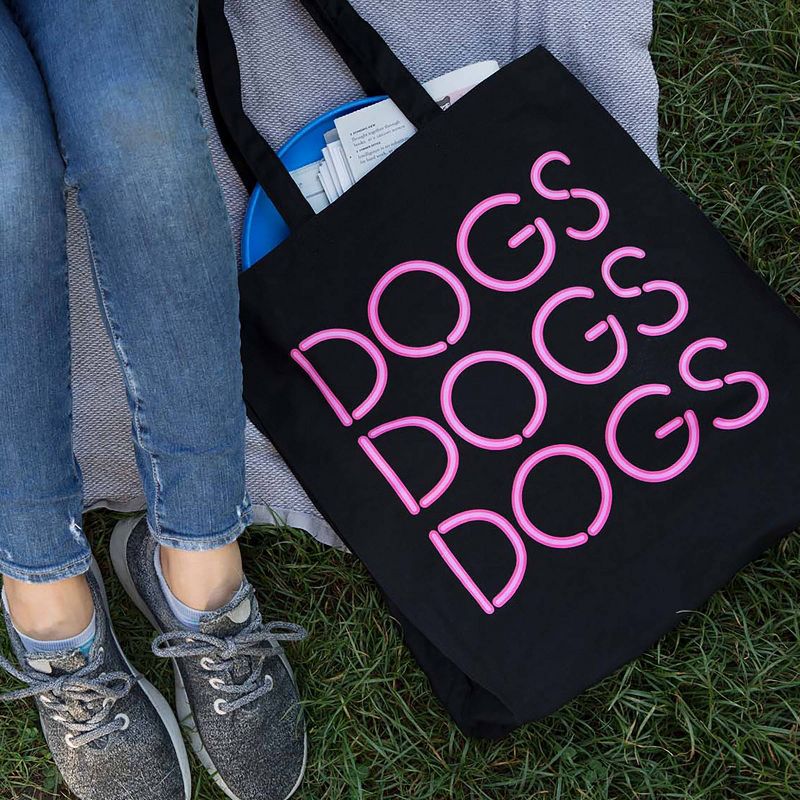 Bark Dogs Dogs Dogs Tote - Black