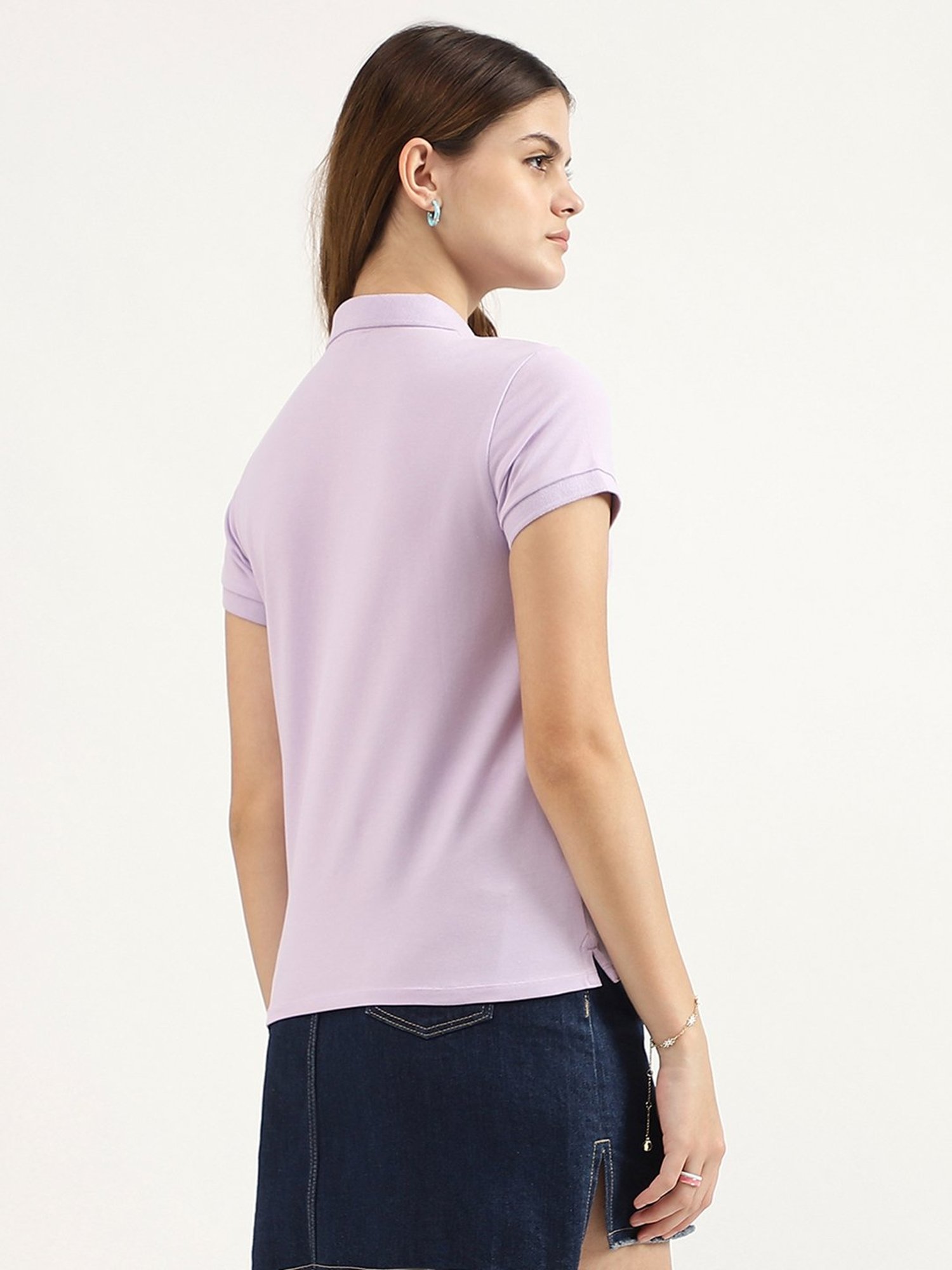 United Colors of Benetton Light Purple Polo T-Shirt
