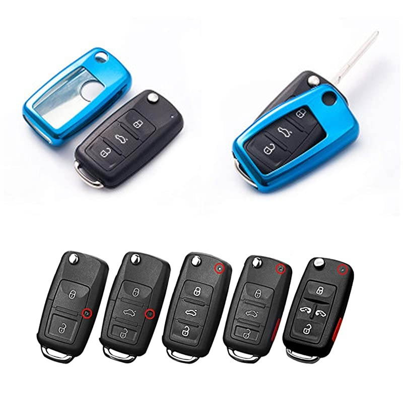 The Best New Premium Soft TPU Half Cover Protection Key Fob Cover With Key Chain Fit For VW Volkswagen Jetta Polo Tiguan Beetle Golf GTIRMK6 5 Santan Passat Flip Key Fob Case