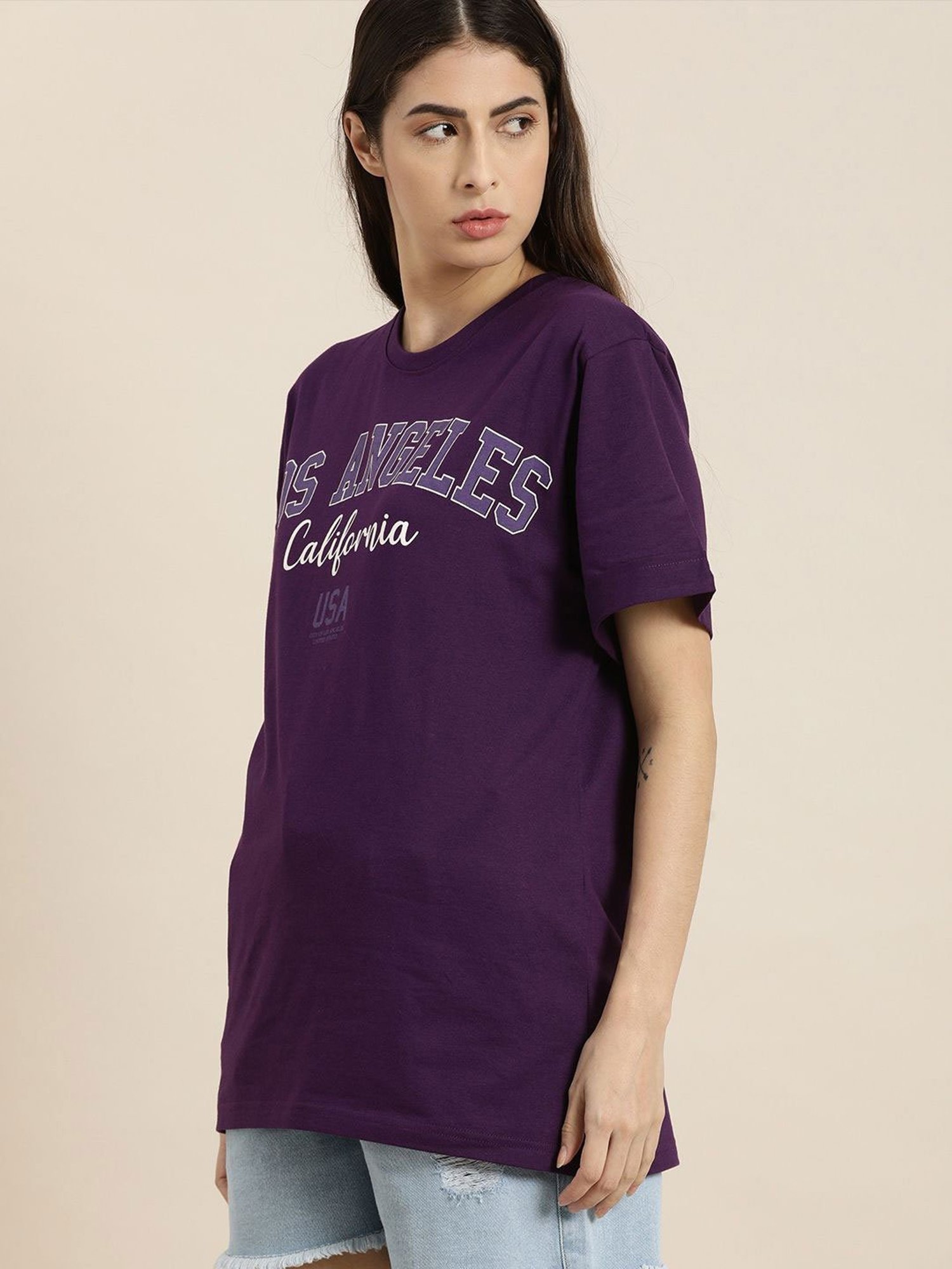 Dillinger Purple Graphic Print T-Shirt