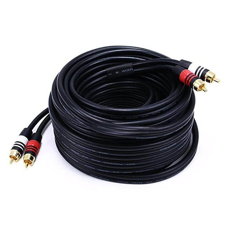 102867 35Feet Premium 2 RCA Plug to 2 RCA Plug 22AWG Cable Black