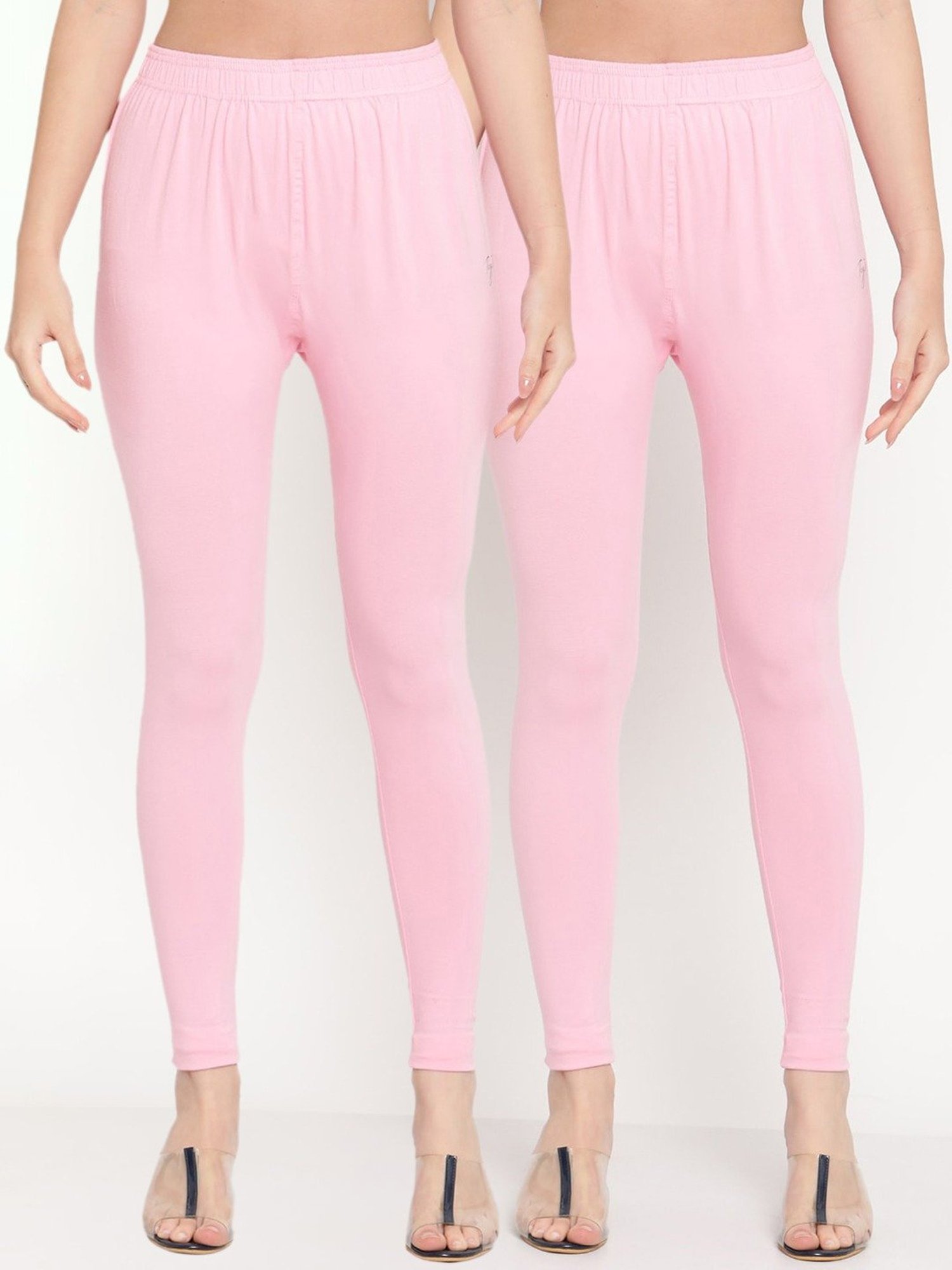 TAG 7 Pink Cotton Leggings - Pack Of 2