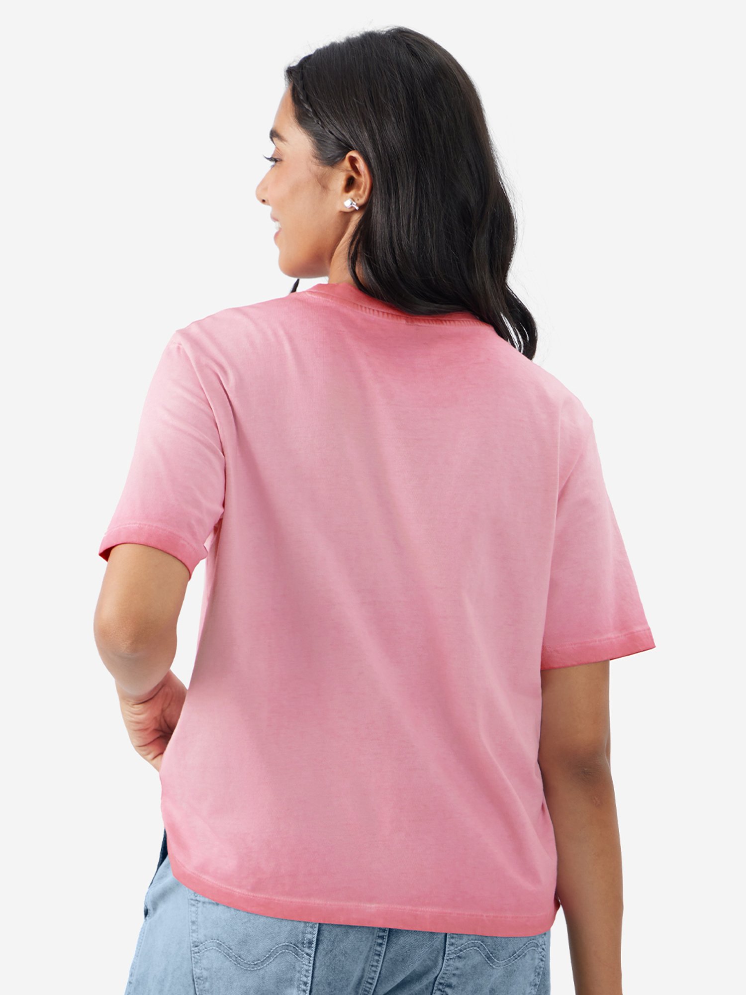 The Souled Store Pink Graphic Print T-Shirt