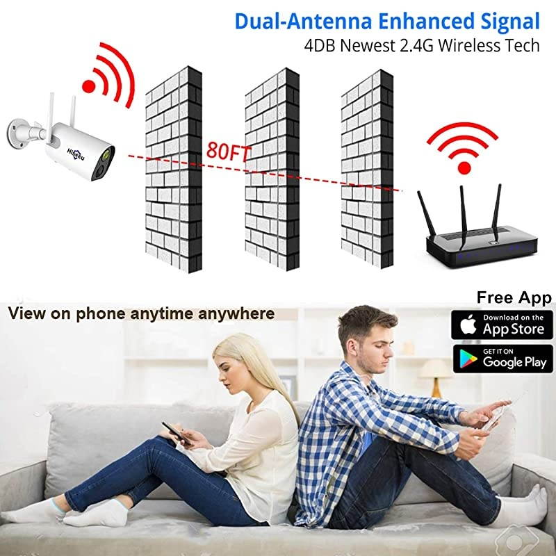 Home Battery Security Camera 1080P,Two Way Audio,10400mAh Rechargeable Battery,Night Vison,PIR Motion Detection,IP65 Waterproof,App Remote,2.4Ghz WiFi,Support SD & Cloud Strage