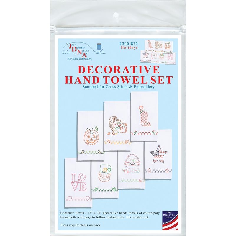 Jack Dempsey Stamped Decorative Hand Towels 17"x28" 7/Pkg-Holidays