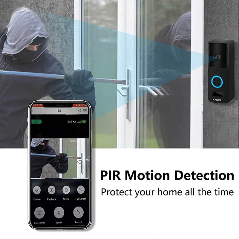 Security WiFi Video Doorbell  Smart Wireless Doorbell Camera with Night Light 58 Chimes RealTime Response No Monthly Fees Secure Local StorageBlack Vedio