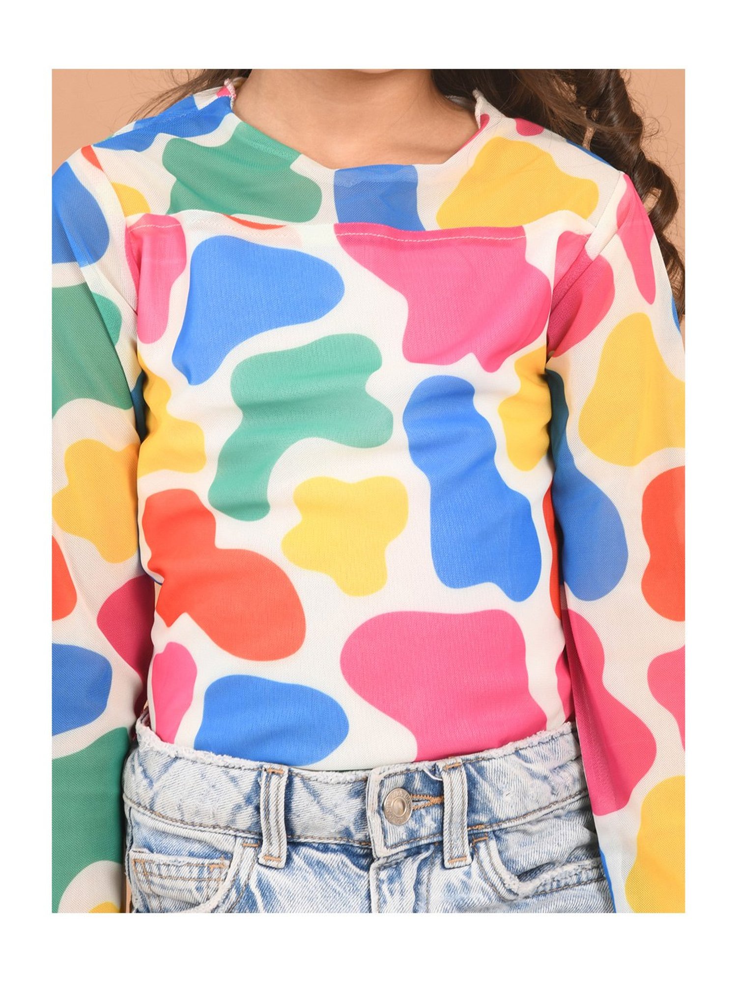 LilPicks Kids Multicolor Printed Full Sleeves Top