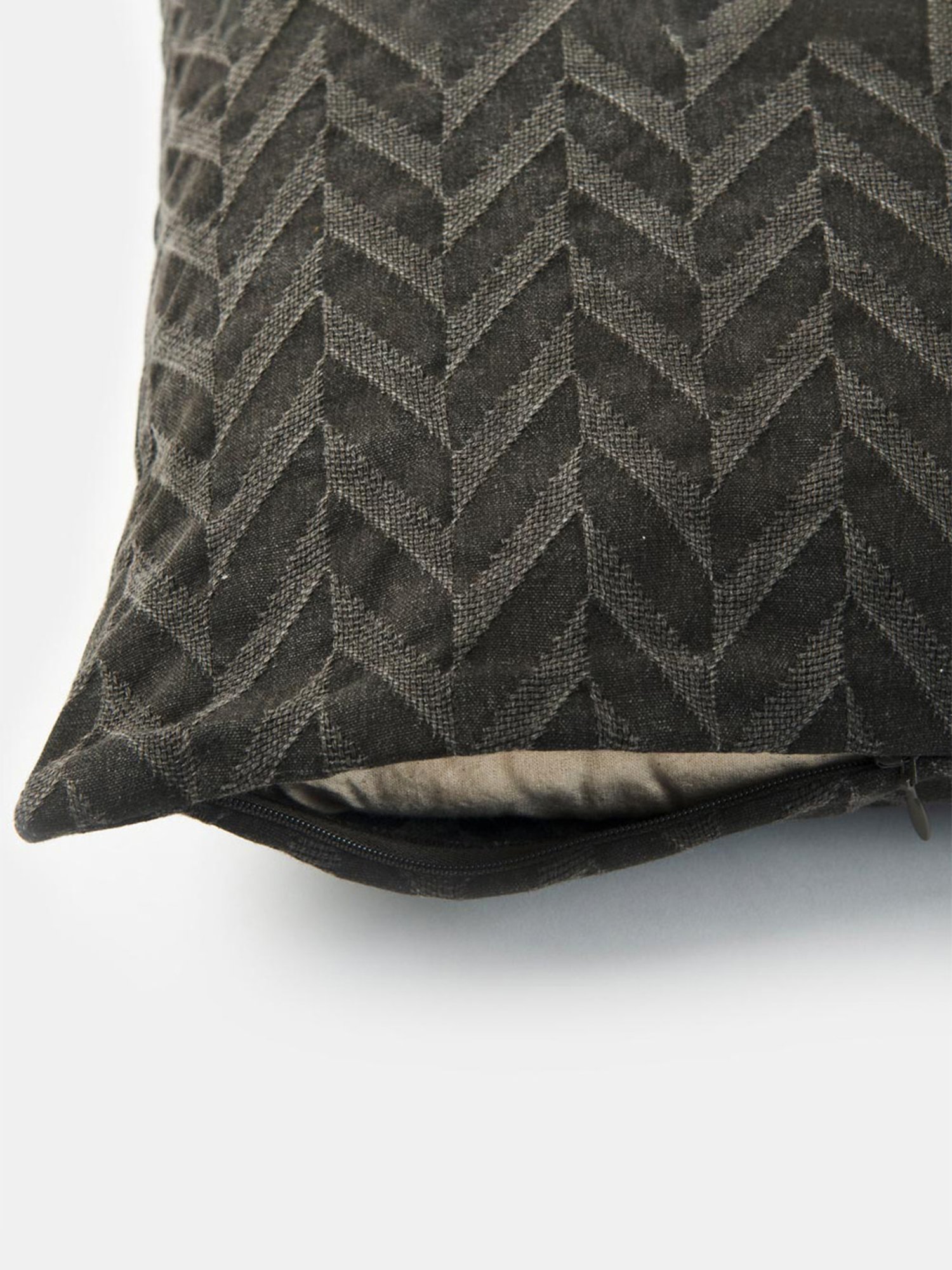 Fabindia Grey Cotton 100 TC 265 GSM Cushion Cover