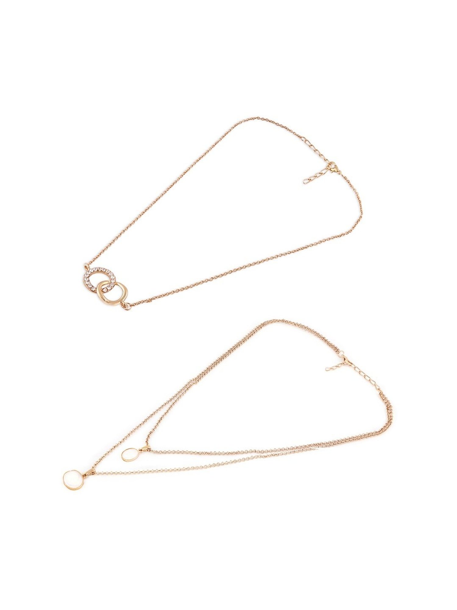 Zaveri Pearls Set of 2 Gold Tone Contemporary Chains -ZPFK15104