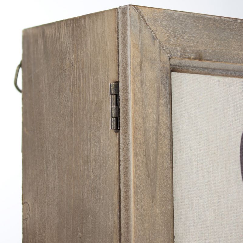 15" x 23" Do Something Good Today Wood Wall Cabinet with Shelves Brown - American Art Decor