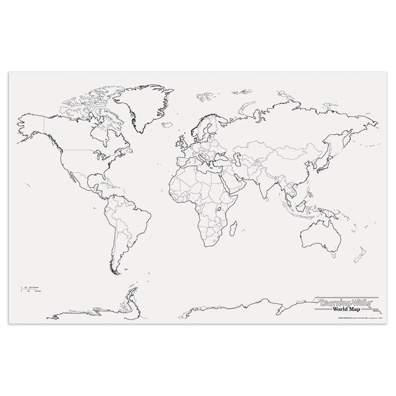 Pacon Giant World Map 48In X 72In 78770