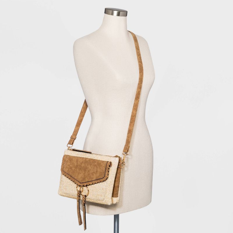 VR NYC Woven Crossbody Bag - Straw